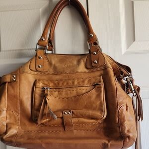 Tan Leather Handbag With Removeable Shoulder Strap